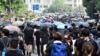 大批市民自發8月10日在大埔上街表達反送中訴求。(美國之音 湯惠芸拍攝)