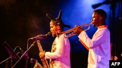 Haiti's "SMS Kreyol" performs during the 15th edition of the Port-au-Prince International Jazz Festival "PAPJAZZ" on January 19, 2021. 