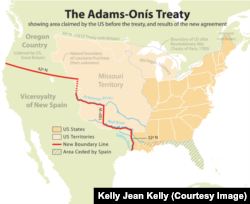 Adams-Onis Treaty map
