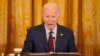 President Joe Biden speaks during a trilateral meeting with Philippine President Ferdinand Marcos Jr. and Japanese Prime Minister Fumio Kishida in Washington, DC.