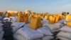 Une partie de l'aide fournie par le Programme alimentaire mondial est visible dans le camp d'Adré, au Tchad. (Photo : Reuters)