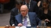2024年3月22日，俄罗斯驻联合国大使瓦西里·内本齐亚在纽约联合国总部就加沙停火和人质协议进行投票时听取发言。（法新社照片）