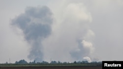 克里米亚半岛位于迈斯科耶(Mayskoye)镇的一座弹药库8月16日发生爆炸。