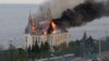 A building of the Odessa Law Academy is on fire after a Russian missile attack in Odessa, Ukraine, Monday, April 29, 2024.