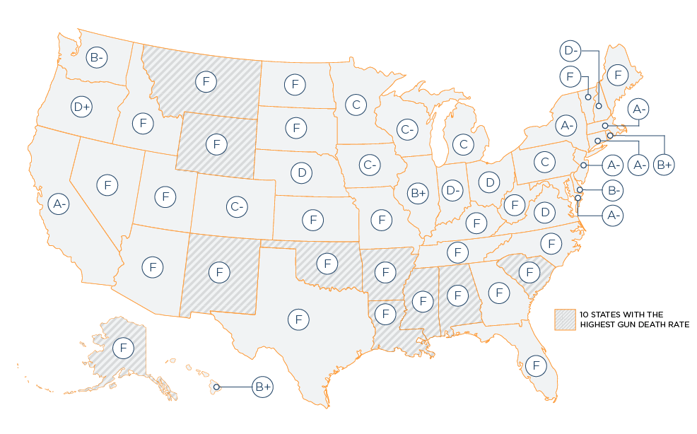 Click on a state to view its scorecard