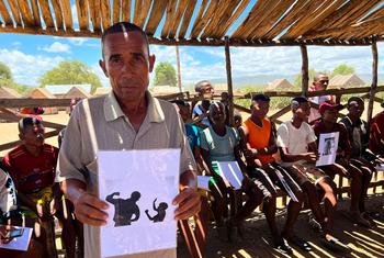 Nodely Lehilaly regularly attends positive masculinity group sessions in his village in southern Madagascar.