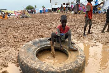 A refugee child at a transit camp in Renk, Sudan.