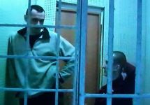 Олег Сенцов и Александр Кольченко. Кадр трансляции из СИЗО