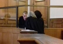 Петр Павленский в суде.  Фото с ФБ-страницы Оксаны Шалыгиной