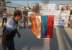 Сирийцы сжигают российский флаг. Кадр видео
