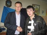 Активист Левого фронта из Марий Эл Павел Толмачев и Алексей Навальный.