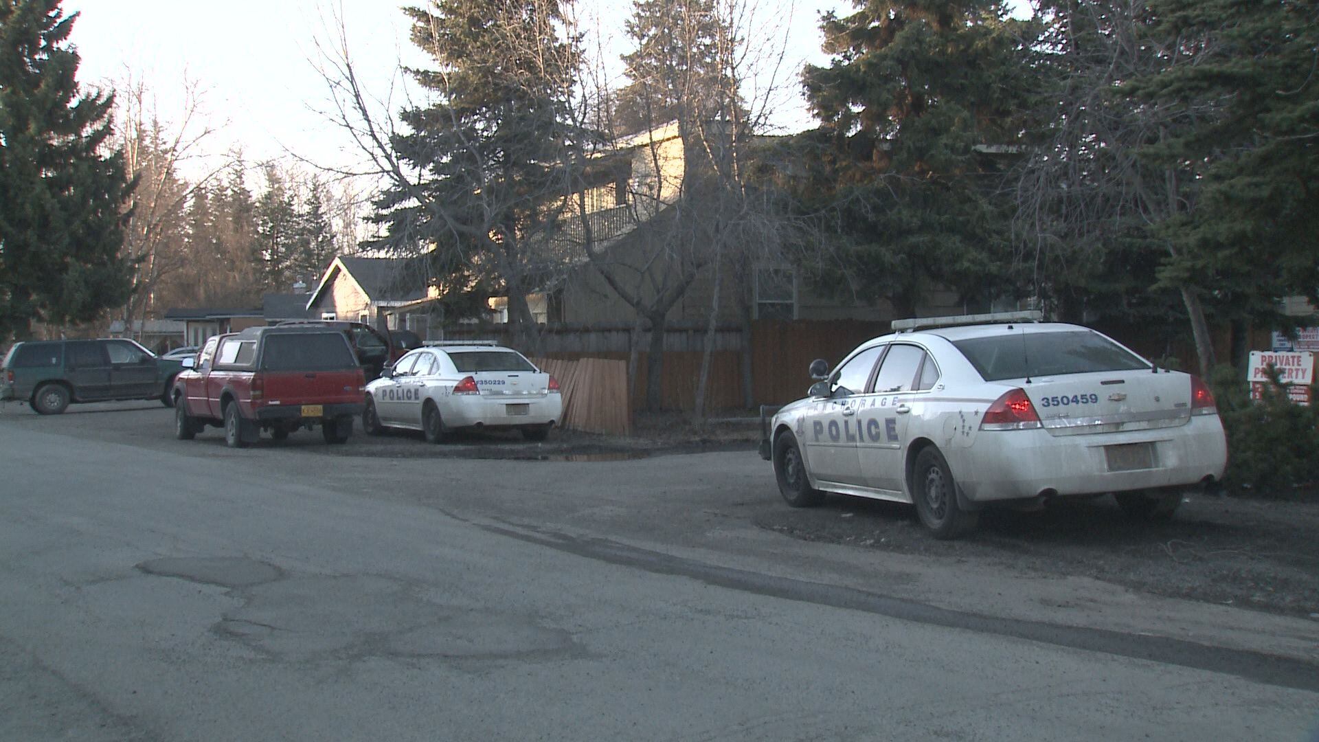 Police respond to a shooting in Spenard Saturday evening