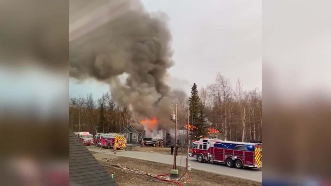 Home video captured by a viewer who wished to stay anonymous depicts a duplex fire in Wasilla...
