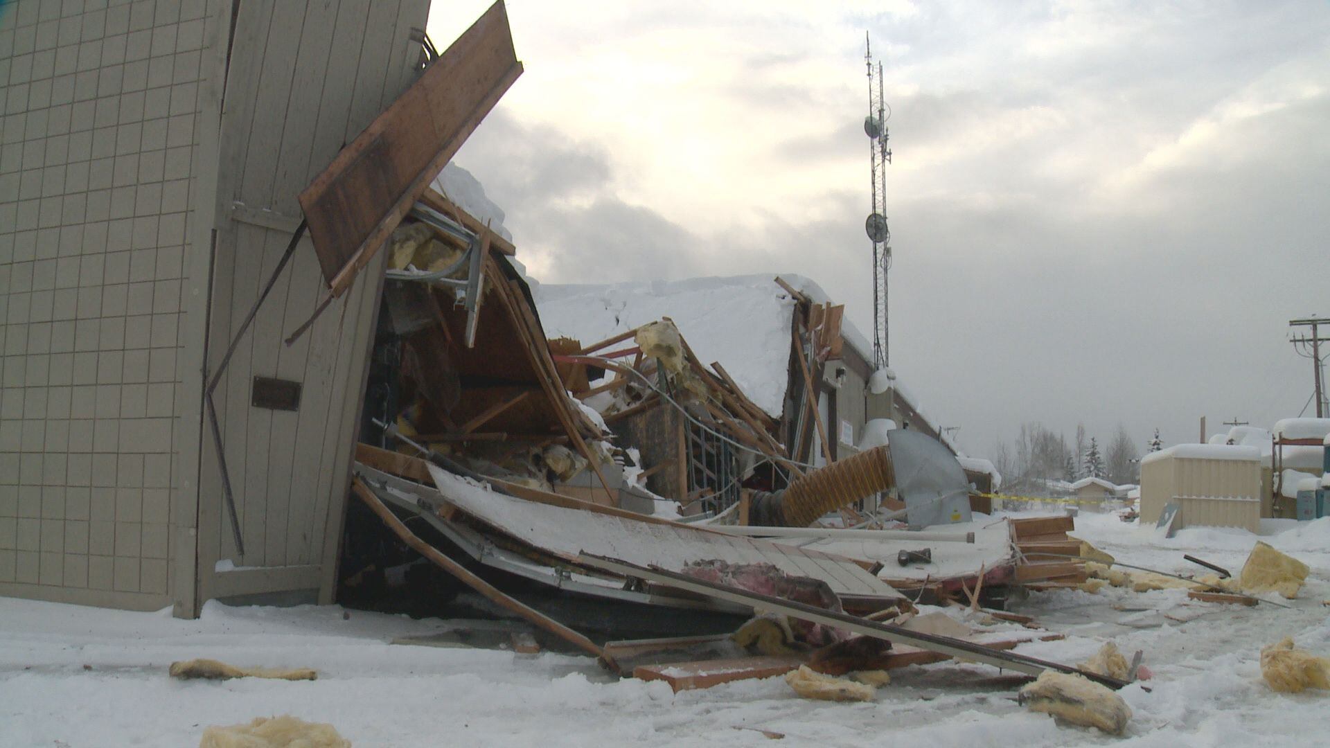 A roof collapse on Sunday off East Dowling Road is the 8th this winter in Anchorage