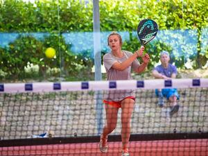 Picture By Peter Frankland. 14-08-22 Guernsey Tennis Centre - Padel Championships. Lauren Watson. (31148374)