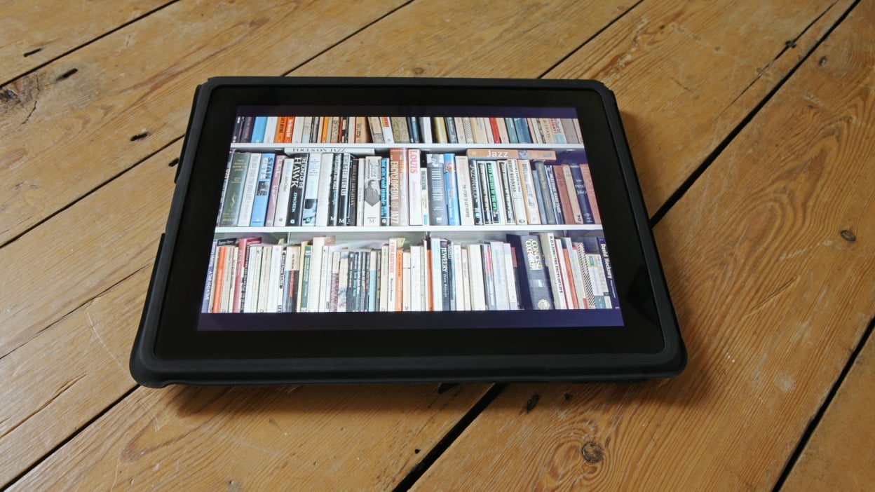 Selection of electronic books on digital tablet 