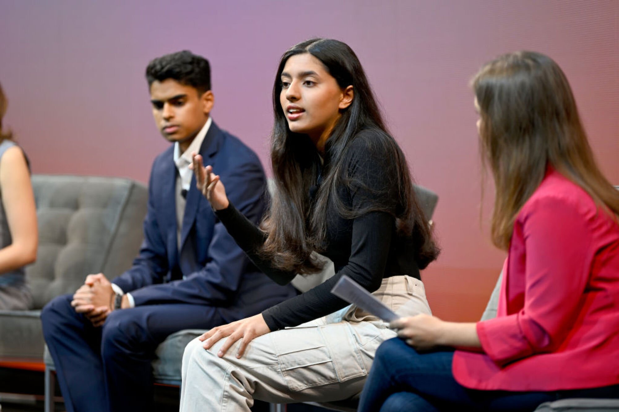 Sneha Revanur speaks onstage during Unfinished Live at The Shed on September 23, 2022 in New York City. 