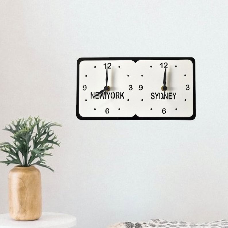 Personalised Two Time Zone Clock 