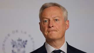 France's Minister for Economy and Finances Bruno Le Maire gives a press conference after the weekly cabinet meeting at the presidential Elysee Palace in Paris, on April 24, 2024. (Photo by Ludovic MARIN / AFP)