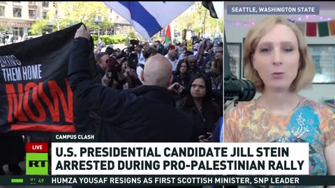 US presidential candidate Jill Stein arrested at pro-Palestinian rally