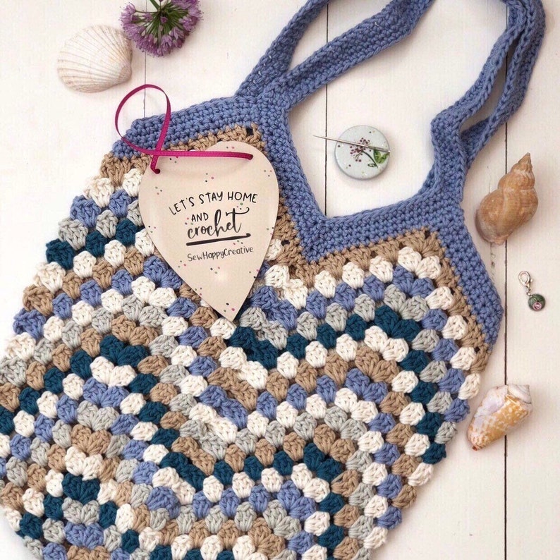 Granny Square Crochet Pattern Beach Bag crochet bag Pattern image 0