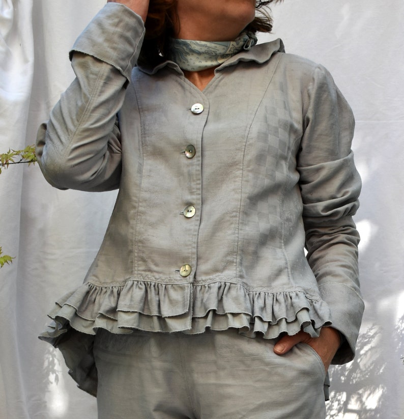 ORDER a CUSTOM  JACKET in vintage fabrics: linen or cotton image 2