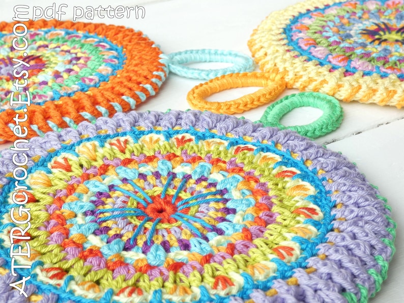 Crochet pattern BOHO POTHOLDER by ATERGcrochet image 0