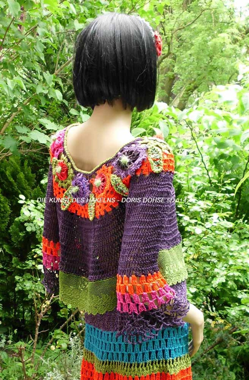 Mexican folk style crochet dress colorful Slow fashion image 5