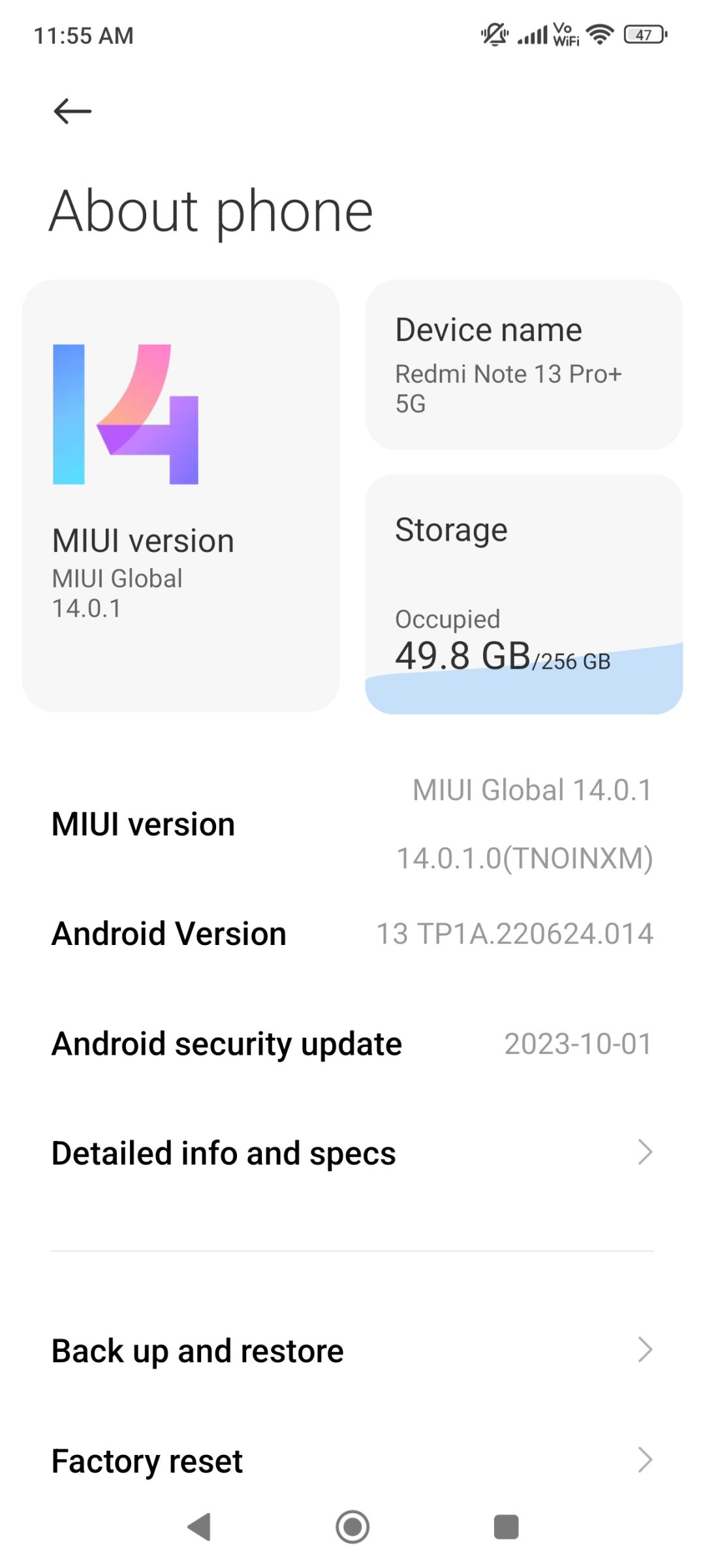 Redmi Note 13 Pro+ 5G UI Screenshots Images