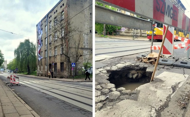 Zapadlisko jezdni w Łodzi. Zmiany w kursowaniu tramwajów   