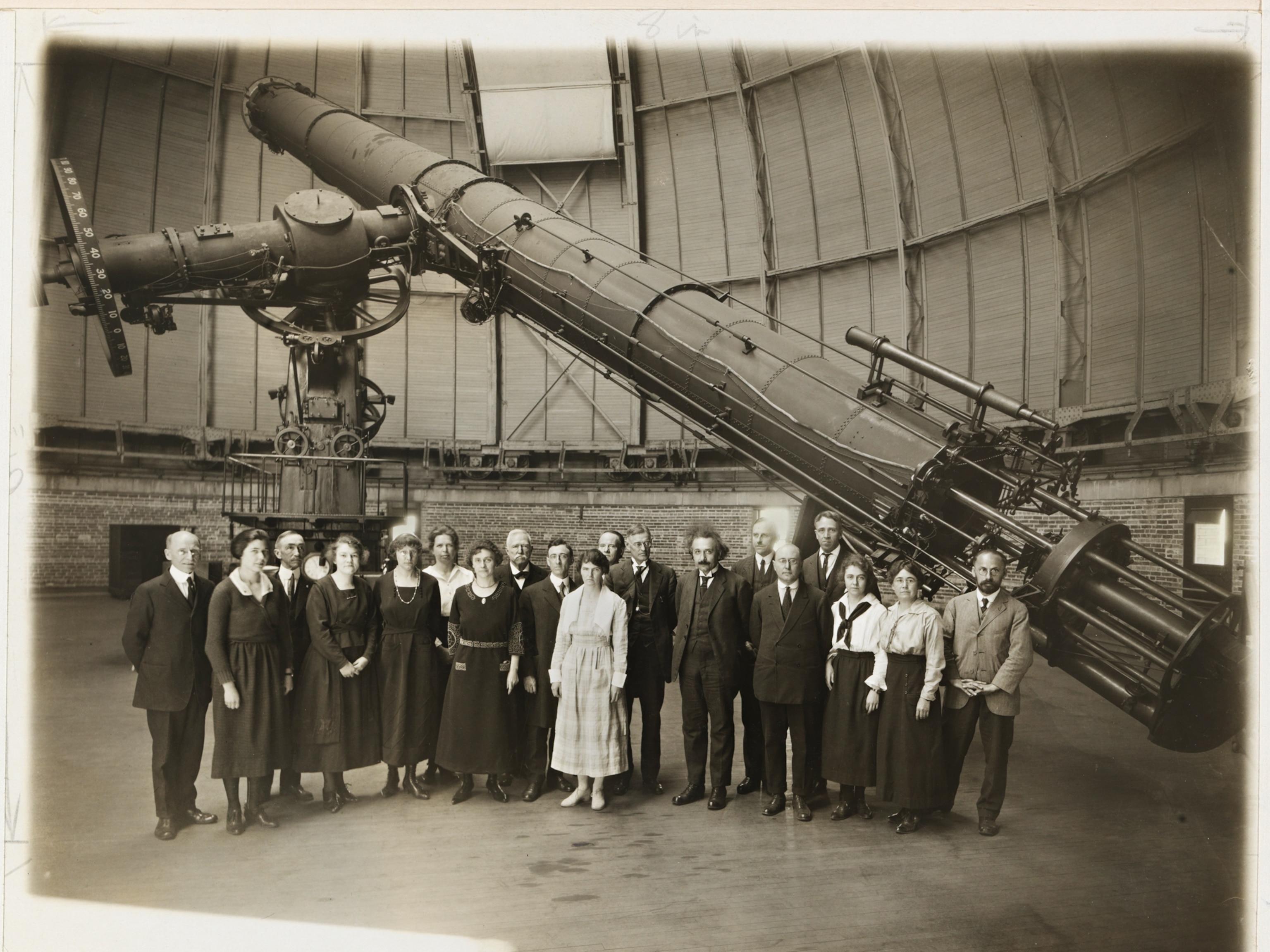 Albert Einstein and the staff of Yerkes Observatory.