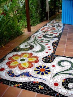 Creative floor design - mosaic tile. Just shows what can be done when the tiles