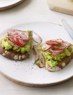 No, you don't need a recipe for avocado toast. But Nadiya's quick radish pickle on top will make this avo toast sing. Avocado Recipes, Snacks, Summer, Lunches, Brunch, Food For Thought, Pasta, Avocado, Toast