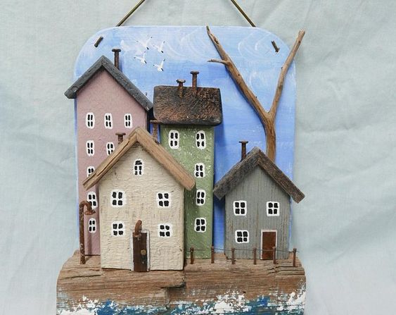 RUSTIC DRIFTWOOD COTTAGES Key Holder Jewelry Holder Seaside