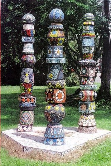 totem poles (Mixed Media) by Felicity Wallis community art project