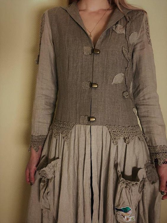 Summer coat of linen in Bohu style For Her Gift idea