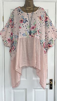 NEW ITALIAN LAGENLOOK PLUS SIZE OVERSIZED LINEN TOP PINK 20 22 24 26 28 C284 - #C284 #ITALIAN #Lagenlook #linen #oversized #Pink #Size #Top - Rosita Colantoni