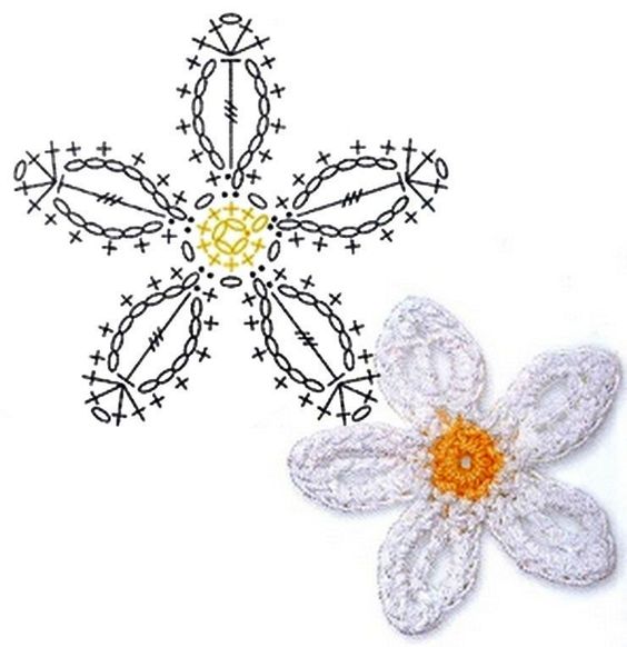 No.50 Orange Blossom Crochet Flower Motifs / 오렌지 꽃 코바늘 플라워 모티브도안