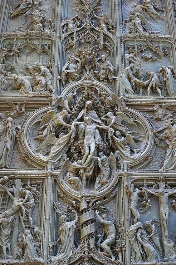 Detail of the Pieta from Milan Cathedral in Italy.