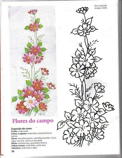 Essa dica é para quem gosta de pintar flores, pois nesse link vocês irão encontrár vários riscos de flores!