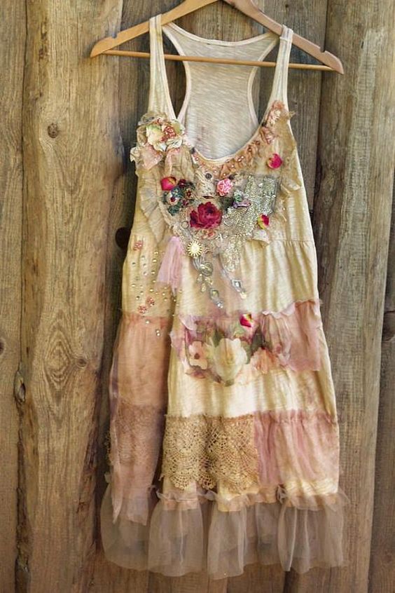 Rose petals tunic or top   shabby chic whimsy bohemian top