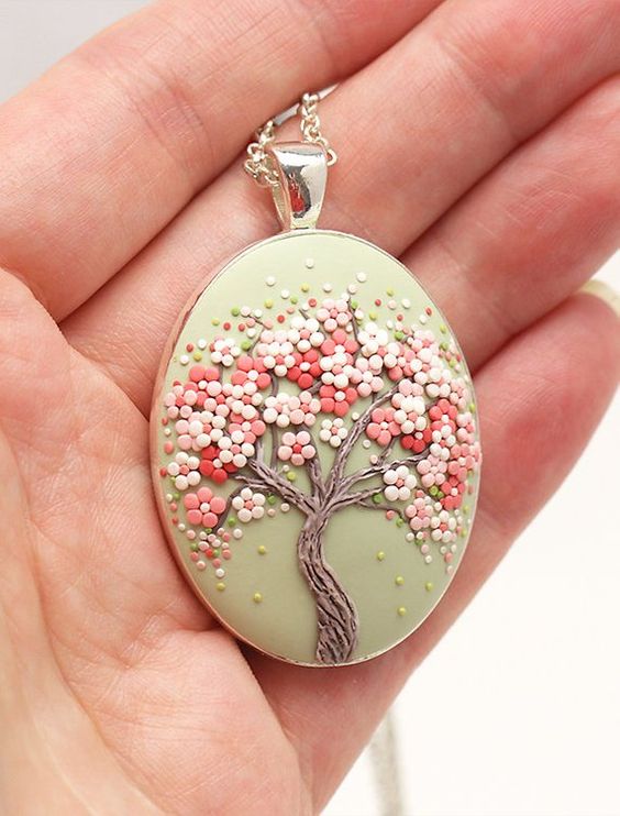 Tree-Of-Life necklace pendant Sakura-necklace Cherry blossom necklace Tree-Of-Life jewelry Floral pendant necklace Nature necklace Gift