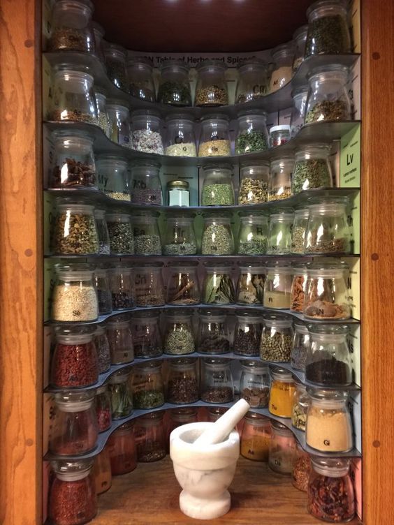 Kitchen Geeks! Make a Periodic Table of Spices Rack. Or if you aren't feeling the periodic table of elements theme, it could definitely be modified into your at home potions cupboard for a Harry Potter kitchen.