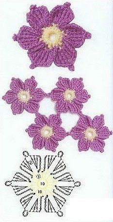 8-Petal Flower Afghan Square Free Crochet Pattern