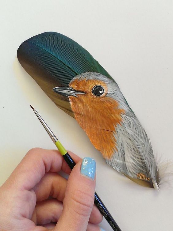 I Paint Realistic Animal Portraits On Delicate Feathers | Bored Panda