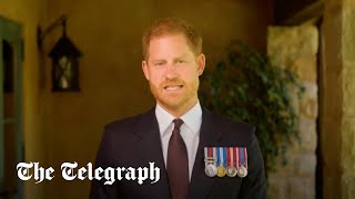 video: Watch: Prince Harry dons medals to present military award remotely 
