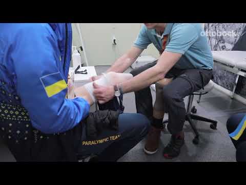 Ottobock technician repairing prosthesis at the PyeongChang Paralympics
