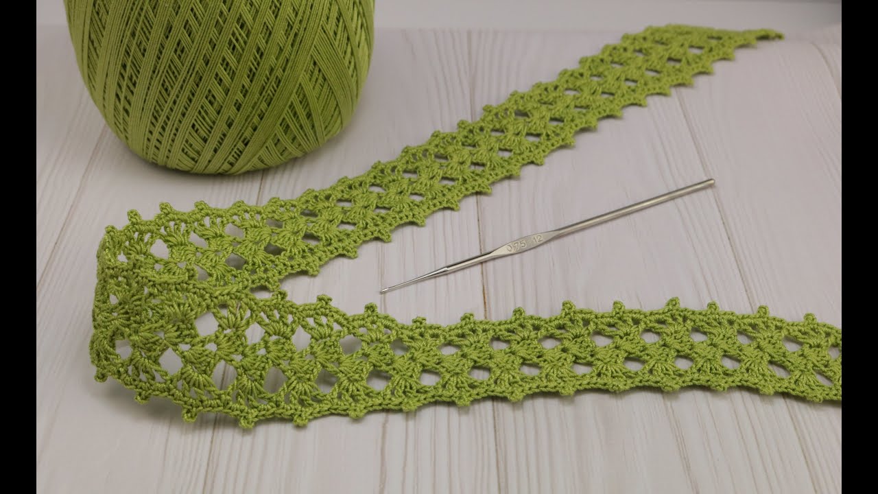          Simple  crochet ribbon lace - YouTube
