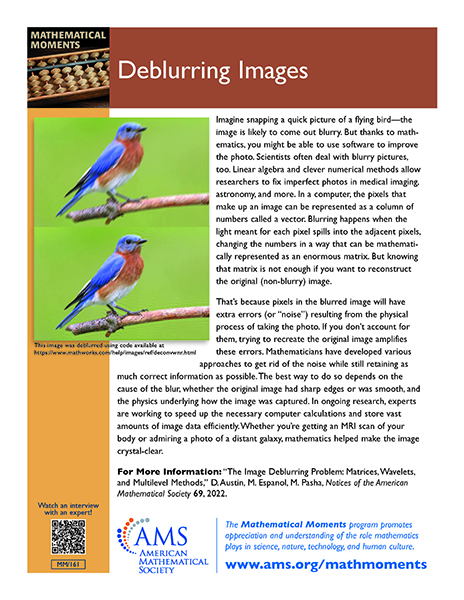 Mathematical Moments: Deblurring Images