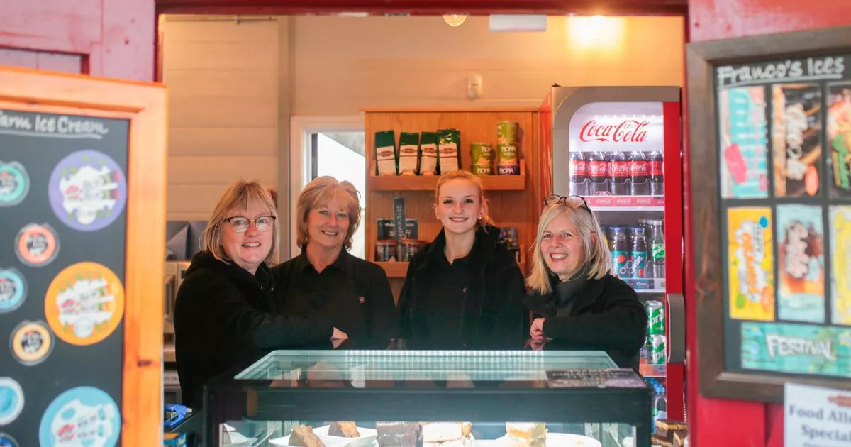 Staff at Warmley Waiting Room Cafe, from left; Kate Lindsay (owner), Lynn Attwell, India Lorman and Tracey Woolley